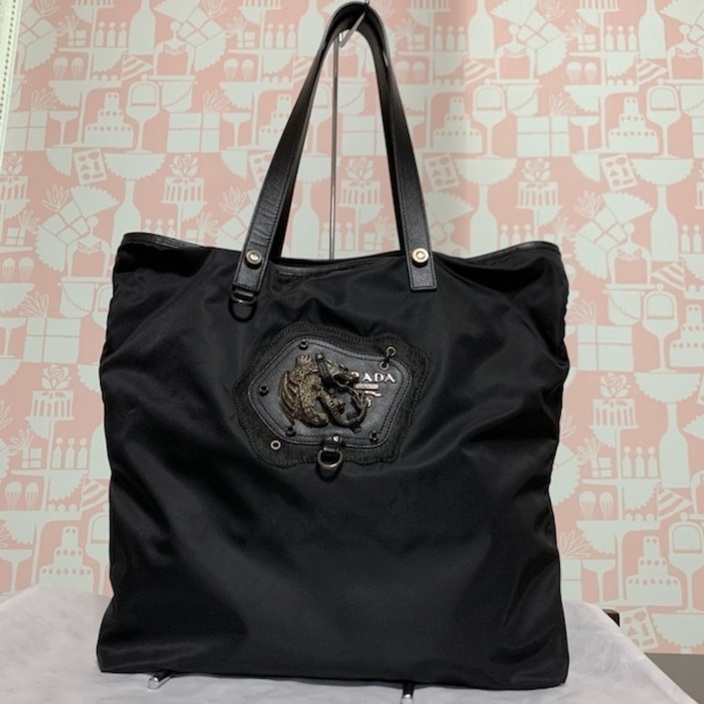 PRADA tote bag dragon motif